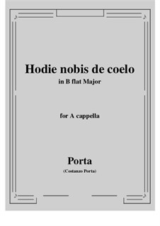 Hodie nobis de coelo pax vera descendit: B flat Major by Costanzo Porta