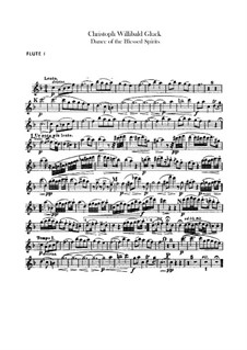 Dance of the Blessed Spirits: Flutes parts by Christoph Willibald Gluck