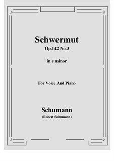 Four Songs, Op.142: No.3 Madchen-Schwermut (c sharp minor) by Robert Schumann