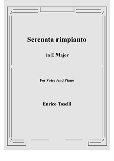 Serenade (Serenata rimpianto): E Major by Enrico Toselli