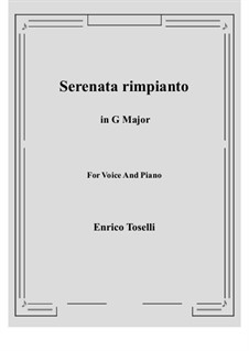 Serenade (Serenata rimpianto): G Major by Enrico Toselli