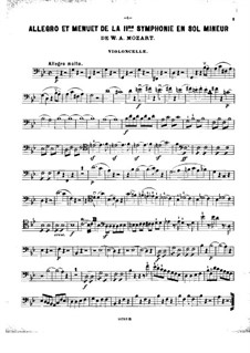 Fragments: Movements I, III, for violin, cello and piano – cello part by Wolfgang Amadeus Mozart