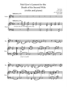 Lament for the Death of his Second Wife: For violin and piano by Niel Gow