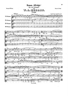 Alleluia, K.553: Vocal score by Wolfgang Amadeus Mozart