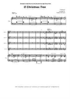 Instrumental version by S. DeCesare: For Clarinet Choir and Piano by folklore