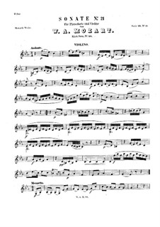 Sonata for Violin and Piano in C Minor: Solo part by Wolfgang Amadeus Mozart