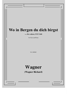 The Valkyrie , WWV 86b: Wo in Bergen du dich birgst (c minor) by Richard Wagner