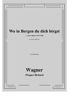 The Valkyrie , WWV 86b: Wo in Bergen du dich birgst (e flat minor) by Richard Wagner