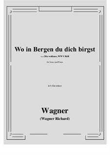 The Valkyrie , WWV 86b: Wo in Bergen du dich birgst (b flat minor) by Richard Wagner