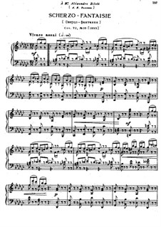 Eighteen Pieces for Piano, TH 151 Op.72: No.10 Scherzo-Fantasia by Pyotr Tchaikovsky