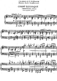 Eighteen Pieces for Piano, TH 151 Op.72: No.14 Chant élégiaque by Pyotr Tchaikovsky