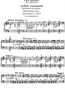 Eighteen Pieces for Piano, TH 151 Op.72: No.18 Scène dansante. Invitation au trèpak by Pyotr Tchaikovsky