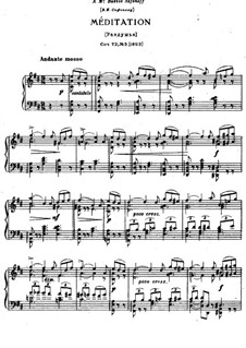 Eighteen Pieces for Piano, TH 151 Op.72: No.5 Méditation by Pyotr Tchaikovsky