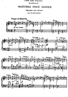 Eighteen Pieces for Piano, TH 151 Op.72: No.6 Mazurka pour danser by Pyotr Tchaikovsky