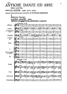 Antiche danze et arie per liuto. Suite No.2 by O. Respighi on MusicaNeo
