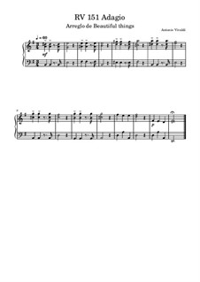 Concerto for Strings in Sol maggiore, RV 151: Adagio, for piano by Antonio Vivaldi