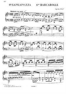 Six Pieces, Op.104: No.4 Barcarolle by Anton Rubinstein