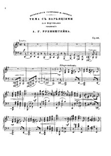 Theme and Variations, Op.88: For piano by Anton Rubinstein