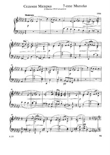 Mazurka No.7 in E Flat Minor: For piano by Mily Balakirev