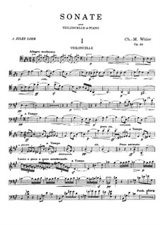 Sonata for Cello and Piano, Op.80: Score, solo part by Charles-Marie Widor