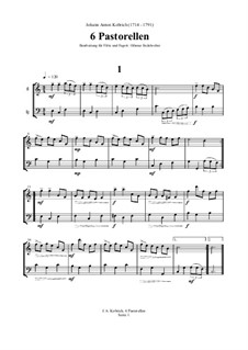 6 Pastorellen: Für Flöte und Fagott by Johann Anton Kobrich