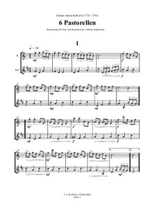 6 Pastorellen: Für Flöte und Bassklarinett by Johann Anton Kobrich
