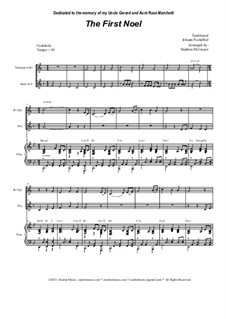 The First Noel: Duet for Bb-Trumpet and French Horn by Johann Pachelbel, folklore