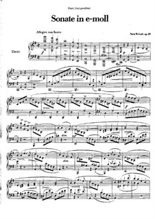 Sonata in E Minor for Piano, Op.28: For a single performer by Niels Wilhelm Gade