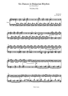 Mikrokosmos, Sz.107: Six dances in bulgarian rhythm, No.6 by Béla Bartók