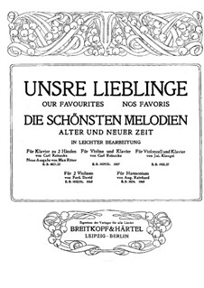 Our Favorites: For cello and piano by Giovanni Paisiello, Giacomo Meyerbeer, Étienne Méhul, Carl Reinecke, Albert Lortzing, Johann Friedrich Reichardt, Hans Georg Nägeli, Henry Carey