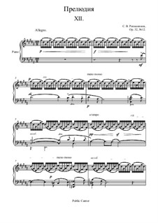 Thirteen Preludes, Op.32: Prelude No.12 in G Sharp Minor by Sergei Rachmaninoff