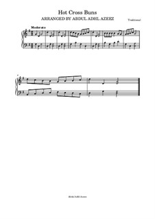 Hot Cross Buns: For piano easy beginner by folklore