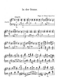 Pieces for Piano, Op.11: Nr.1 In der Sonne by Edgar de Glimes