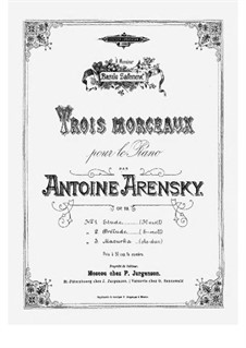Three Pieces, Op.19: Complete set by Anton Arensky