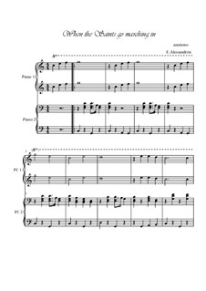When the Saints Go Marching in: For piano four hands by folklore