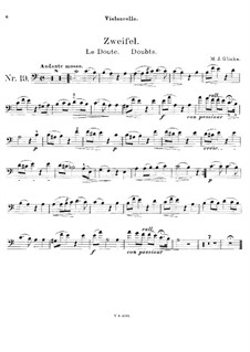 Doubt: For cello and piano – solo part by Mikhail Glinka