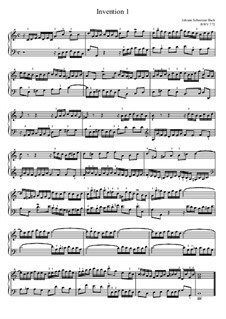 No.1 in C Major, BWV 772: For piano by Johann Sebastian Bach