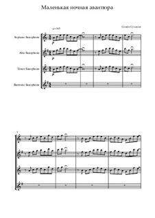 A little night adventure for saxophone quartet: A little night adventure for saxophone quartet by Semyon Suhanov