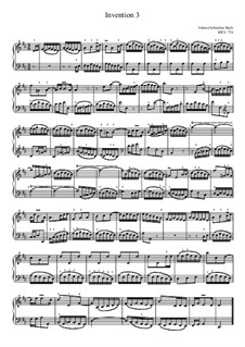 No.3 in D Major, BWV 774: For piano by Johann Sebastian Bach