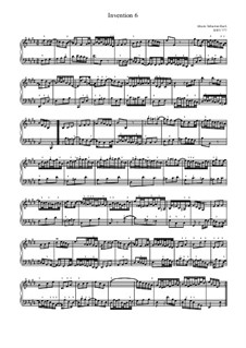 No.6 in E Major, BWV 777: For piano by Johann Sebastian Bach