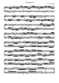 No.14 in B Flat Major, BWV 785: For piano by Johann Sebastian Bach
