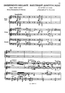 Brilliant Divertimento on Themes from 'La sonnambula' by Bellini: For two pianos six hands by Mikhail Glinka