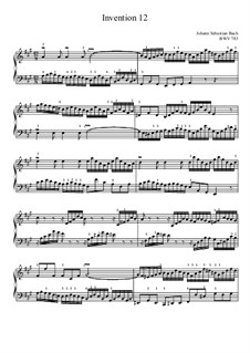 No.12 in A Major, BWV 783: For piano by Johann Sebastian Bach