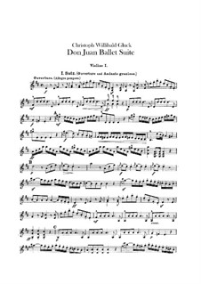 Don Juan. Ballet Suite, Wq.52: Violins I part by Christoph Willibald Gluck