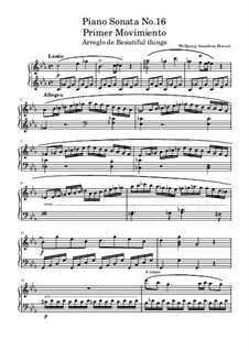 Sonata for Piano No.16 in C Major, K.545: Movement I by Wolfgang Amadeus Mozart