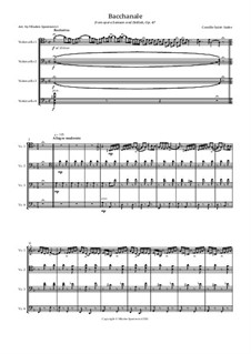 Samson and Dalila, Op.47: Bacchanalia, for cello quartet by Camille Saint-Saëns