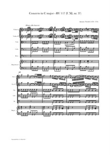 Concerto for Strings in C Major, RV 117: Score, parts by Antonio Vivaldi
