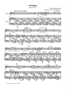 Preludium h-moll: For violin and piano by Karol Szymanowski