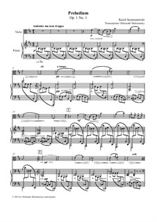 Preludium h-moll: For viola and piano by Karol Szymanowski