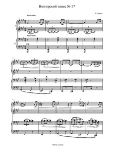 Dance No.17 in F Sharp Minor: Piano score by Johannes Brahms